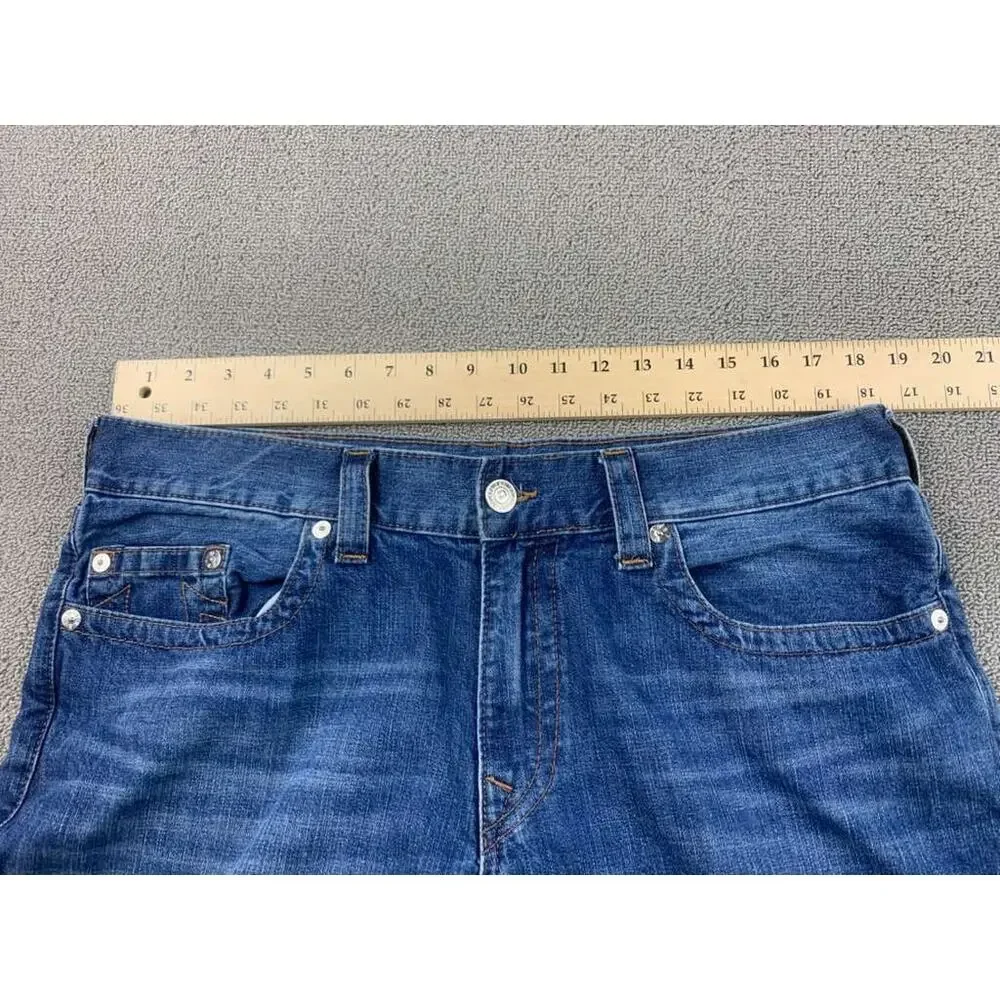 True Religion‎ Jeans Men 38 Blue Denim Straight Leg Relaxed Patch Dubai UAE Made